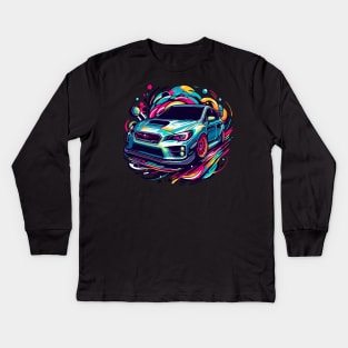 subaru sti Kids Long Sleeve T-Shirt